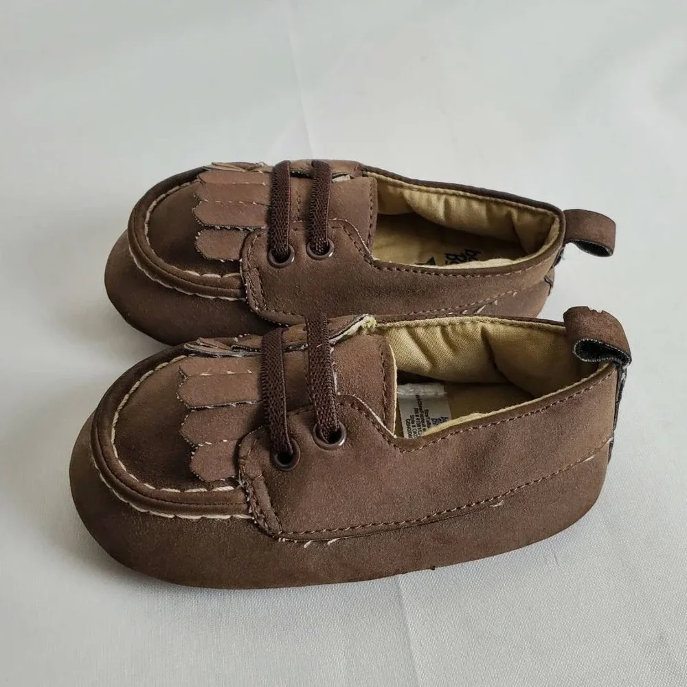 Baby Bgosh Baby Boys Shoes 6-9 Months Moccasin Brown Slipper
